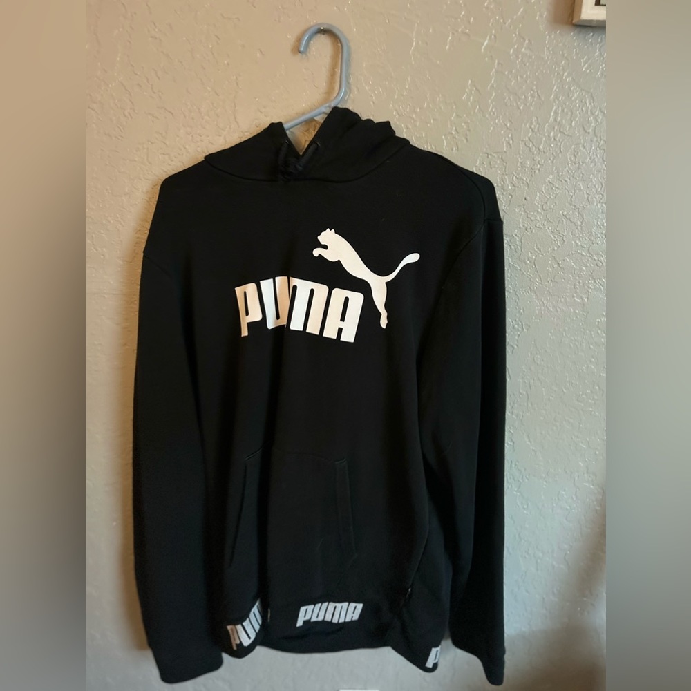 Puma Black Large Logo Hoodie